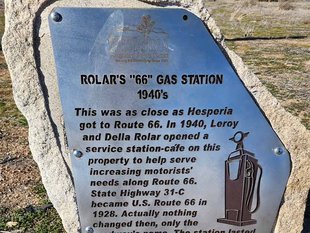 Rolar's "66" Gas Station Historic Marker