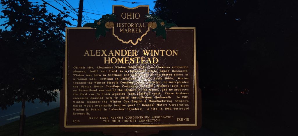 Ohio Historical Marker- Alexander Winton Homestead