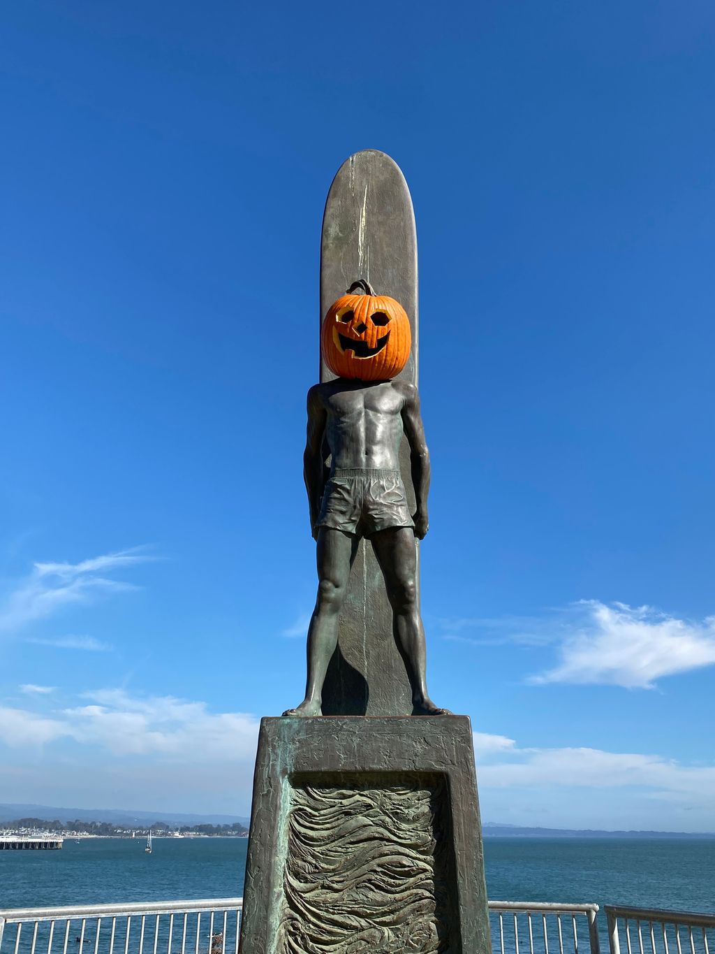 Surfing Statue